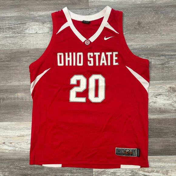Vintage‎ Nike Team Elite Ohio State University 20 Red Mens XL Basketball Jersey - Picture 1 of 11
